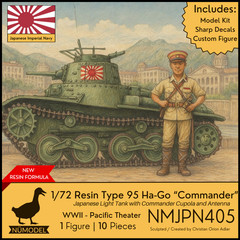 NUMODEL NMJPN405 | 1/72 Resin WWII IJA Type 95 Ha-Go Light Tank “Commander” Kit