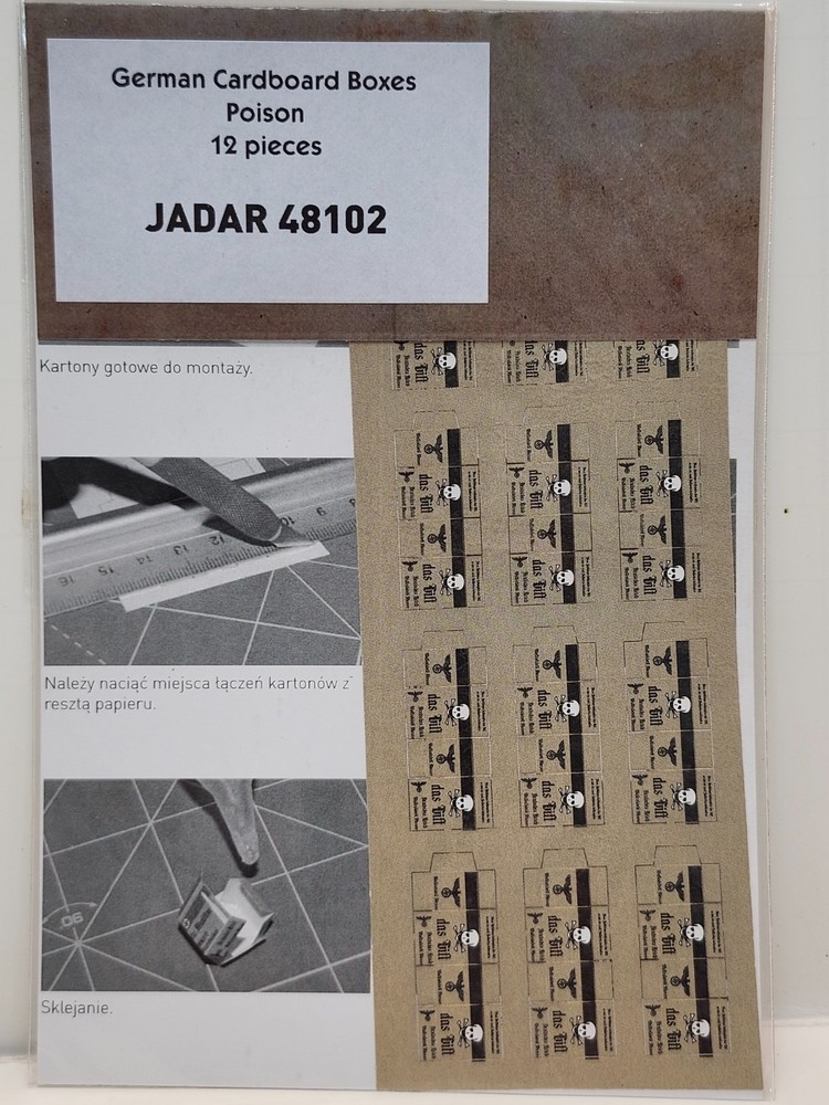 Jadar Model Dioramas WWII German Military 12 cardboard boxes Poison 48102