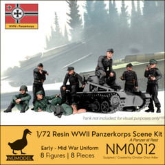 NUMODEL NM0012 | 1/72 Resin WWII Panzerkorps Scene Kit “A Panzer at Rest” | 8pc