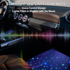 Starlight Floor Mats for Car, LED Fiber Optic Mats with App Control, Universal F