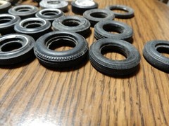 VINTAGE 1960’S ERA LOT OF 24 TIRES JUNKYARD MODEL CAR TIRES VARIOUS SIZES TYPES