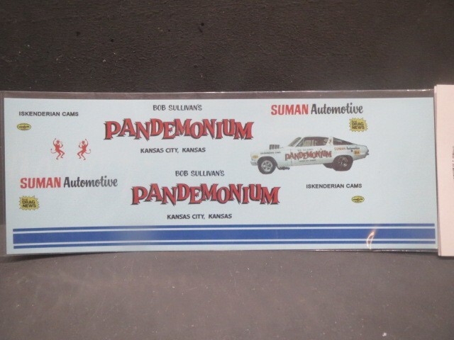 Pandemonium 66′ Cuda F/C 1/25th Decal from Fremont Racing Specialties
