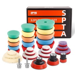 Spta 29Pcs Drill Buffing Pad Detail Polishing Pad Mix Size Kit 5/8-11 Thread