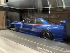 Ignition Model Nissan Skyline R34 GT-R R-tune 1827 1/18 Bayside Blue Resin Car