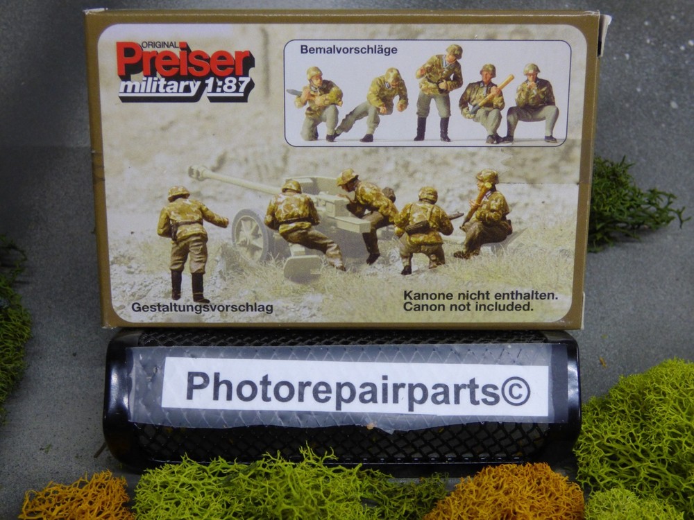 Preiser / Roco Compatible WWII German Pak 40 Gun Crew Lot#7289©