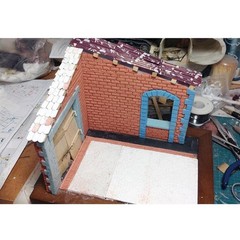DIY Crafts 3D Puzzles Unassembled Kit Ruins House Architecture 1/35 Layout