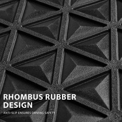 CAR PASS Bling Diamond Car Mats Rubber Floor Mats Full Set Anti-Slip 3D Rhombus