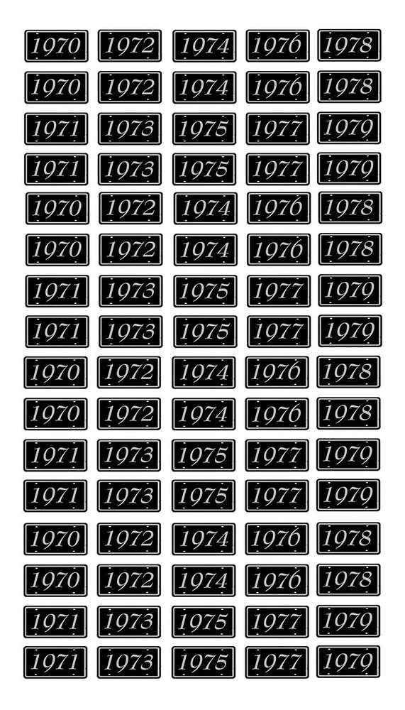 1/25 scale model car assorted dealer showroom 1970s year license plates tags