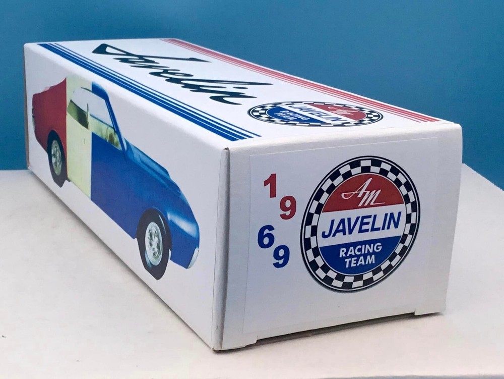 1969 AMC Javelin Blue White Red Racing Team Custom Promo Model BOX ONLY NO CAR