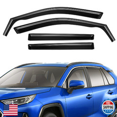in-Channel Rain Guards Fit for Toyota RAV4 2019-2025 Black Extra Durable Shatter