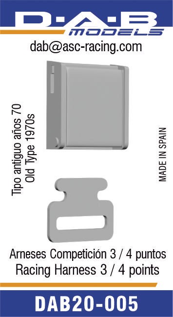 DAB 1/20 1970s Racing Harness 3/4-Point (2pcs)