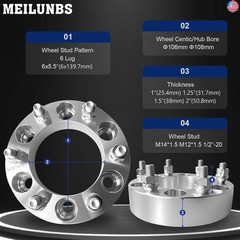 MEILUNBS 6×5.5 Wheel Spacers Fit for Tahoe, Avalanche, Yukon XL, Frontier