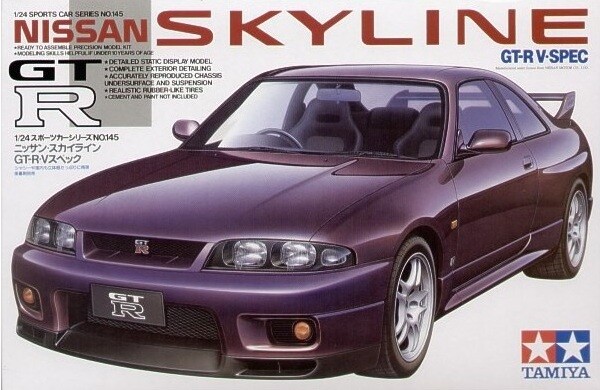 Tamiya 24145 1/24 Scale Model Sports Car Kit Nissan Skyline GT-R R33 V-Spec NIB