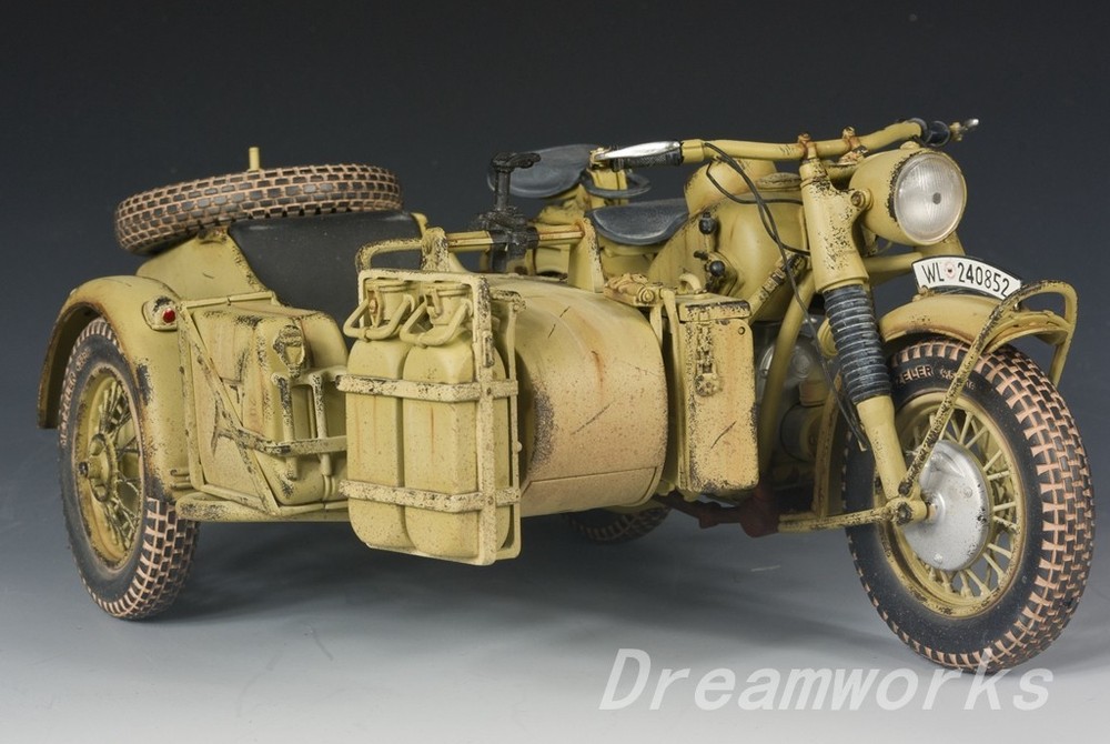 AwardWinner Built Schuco Large 1/10 Diecast BMW R75 Motorcyle Sidecar+Rebuilt