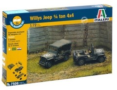 Italeri 7506 1/72 Scale Military Model Kit WWII 1/4Ton 4×4 Truck Willys Jeep