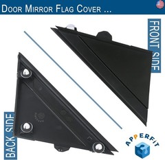 APPERFiT Fiat 500 Door Mirror Flag Cover Molding (Matte Black) Left Driver