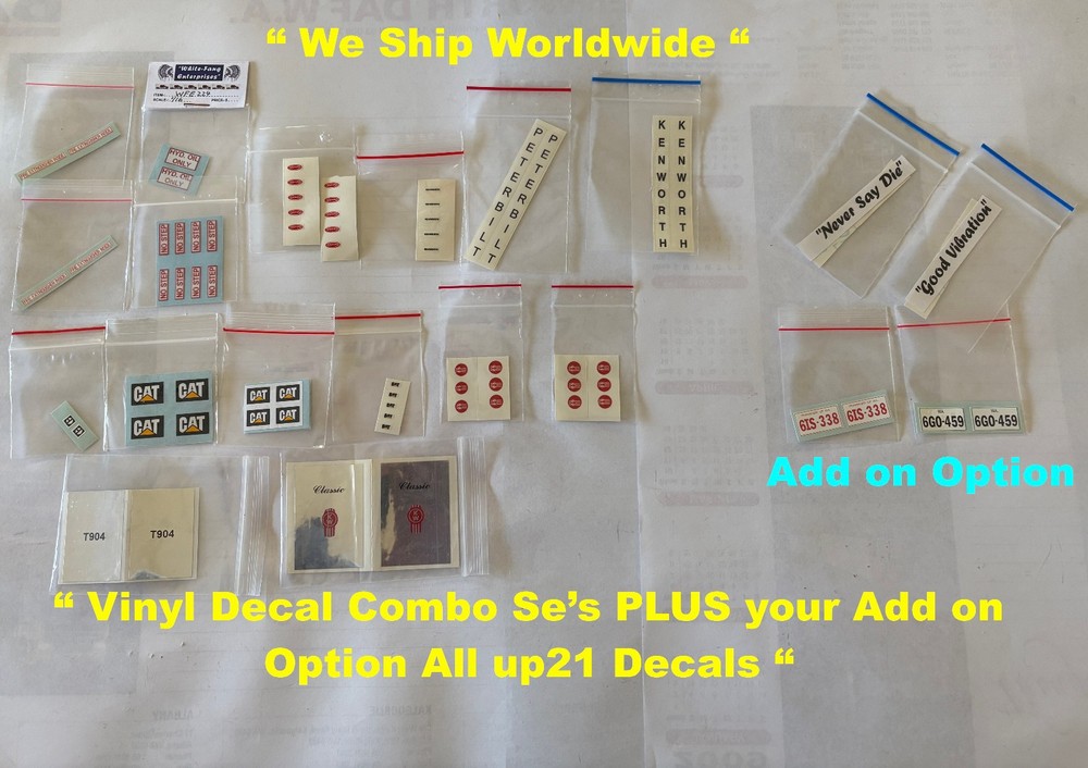 Kenworth W900 Peterbilt 359 1/16 1/14 Scale ” 21x Vinyl Decal Set’s Version C “