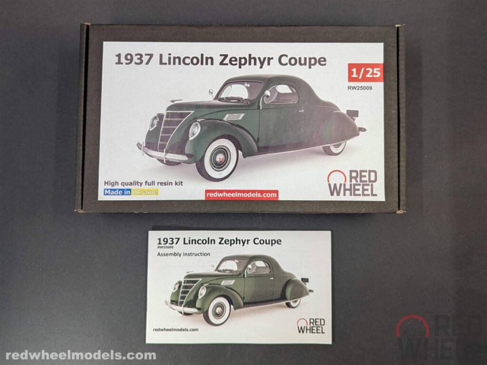 1937 Lincoln Zephyr Coupe Resin Kit 1/25 by Red Wheel Models