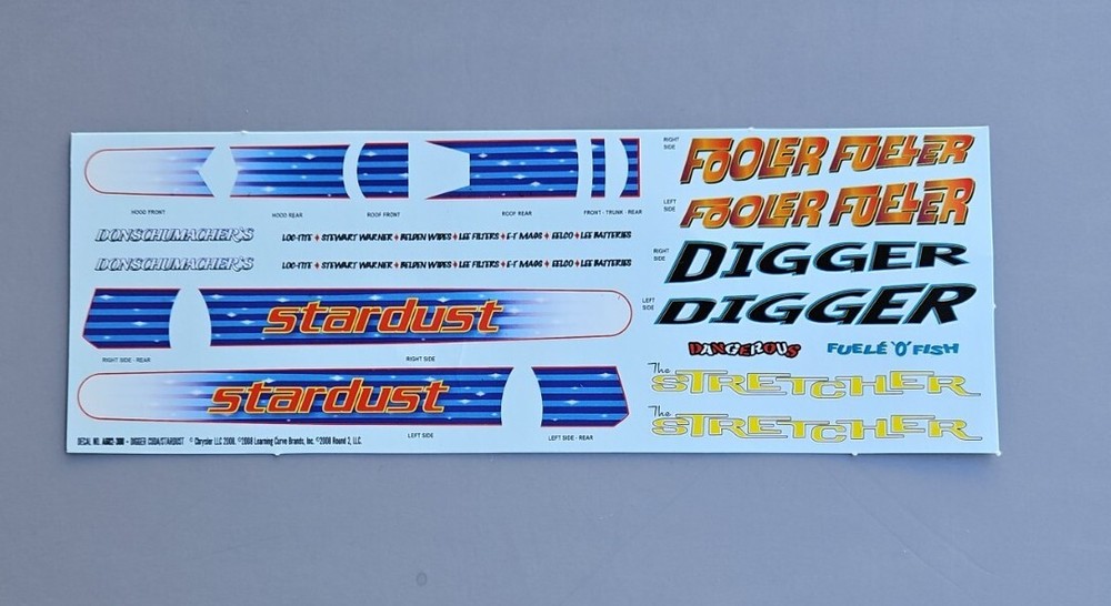 AMT 1/25 DON SCHUMACHER STARDUST DIGGER CUDA DRAGSTER FUNNY CAR DECAL SHEET