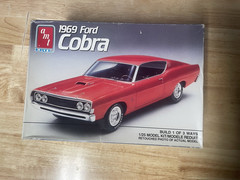 AMT ERTL 1969 Ford Cobra 1:25 Scale 3 in 1 Model Kit Open Box/Sealed Parts Bags