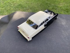 Drag Slot Car Hard Body 1955 Chevy Bel Air, Black/white