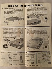 Vintage Annual AMT 1960 Pontiac Convertible Model Kit Instructions Sheet Only