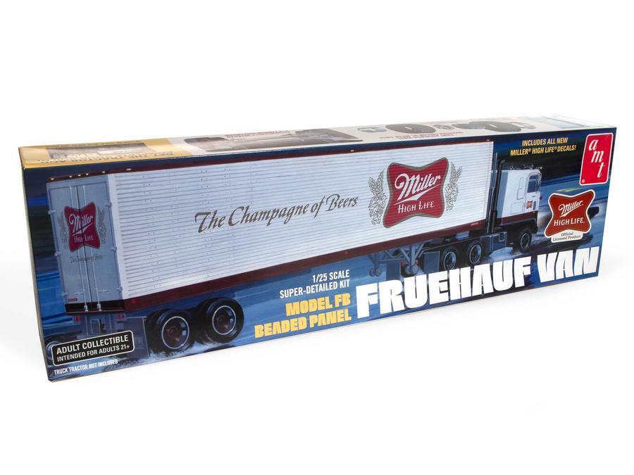 1:25 AMT *MILLER BEER* Freuhauf 40′ Semi Trailer Plastic Model Kit *NEW SEALED*