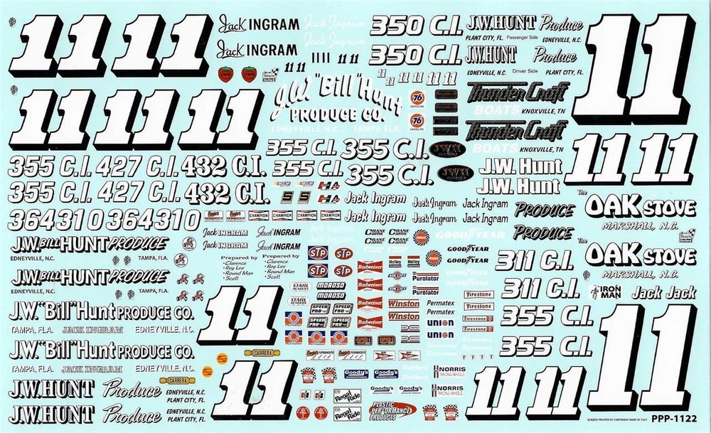 Plastic Performance Products/Powerslide 1122 #11 Jack Ingram 1/25 Nascar decal