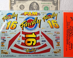 SLIXX DECALS 1:24 Scale Water slide Decals NASCAR #16 BIG Family CHANNEL !