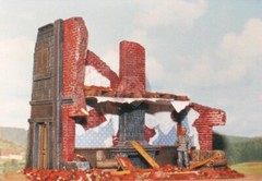 Custom Dioramics 1/35 Interior Exterior Ruin Destroyed 2-Story House WWII CD-117