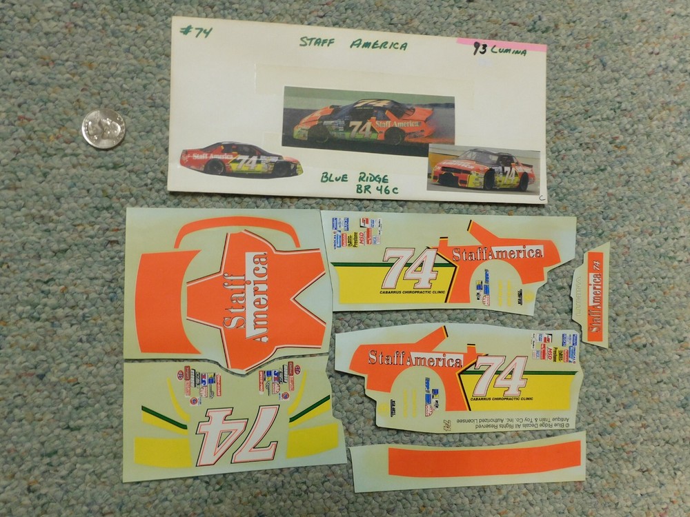 Blue Ridge decals 1/24 1/25 #74 Staff America Jack Sprague Lumina L100