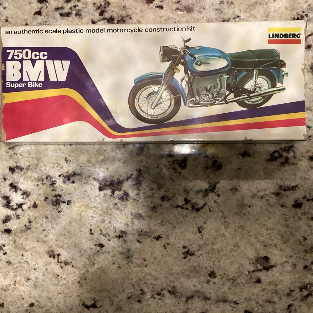 BMW 750cc Motorcycle Vintage Lindberg Plastic Model Kit #1221 New & Sealed NOS