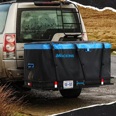 60 In. X 24 In. X 6 In. Folding Tow Hitch Mount Cargo Carrier W/ 25 Cu. Ft. Blue