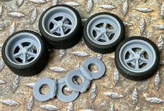 1/24 Scale: 21/20 Inch “Shelby GT350 Magstar” Wheels W/ Wide Rear Street Tires