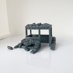 1/72 Scenic Terrain Military Bunker Scene Including Sandbags Buildings Crates