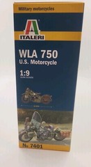 Italeri 7401 WW2 U.S. Army WLA 75 Harley Motorcycle Plastic Model Kit 1/9 NIB