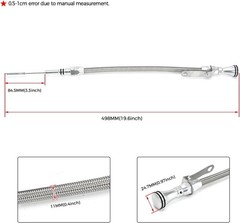 PQY Stainless Flexible Engine Oil Dipstick Compatible with Chevy Big silver