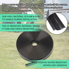 1″ Black Vinyl Trim Molding Screw Cover RV Boat Camper Travel 25 ft,