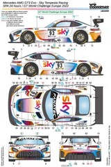 LB Production 1/24 Merc AMG GT3 Evo Sky Tempesta Spa 24 Hour 2022 Decal LB24093