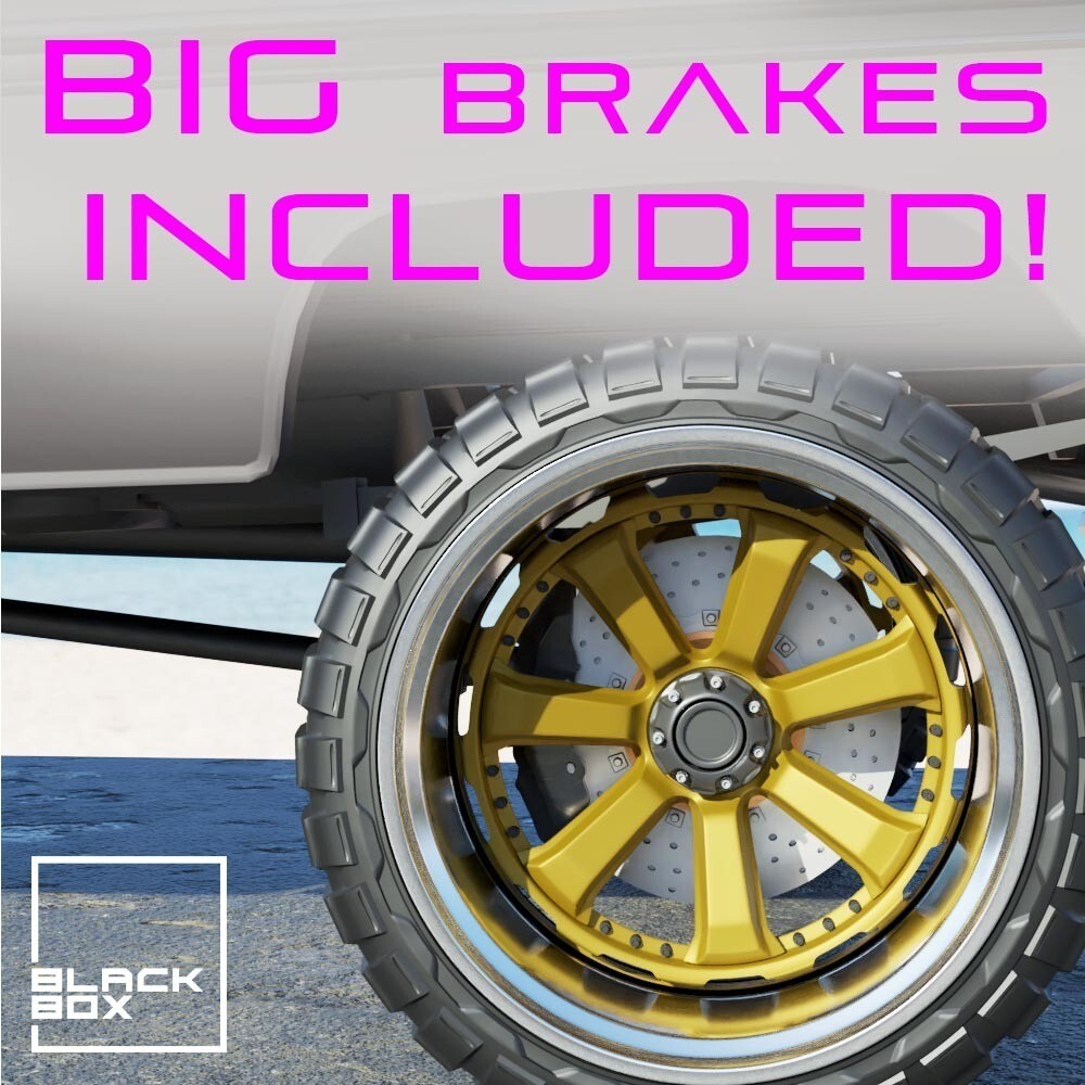 1:25-1:24 Scale Resin Offroad-Lo Pro 6 Spoke Rims and Tires With Brakes