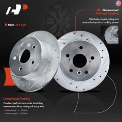 A-Premium 11.06 inch(281 mm) Rear Drilled and Slotted Disc Brake Rotors +