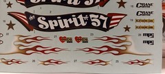 Spirit of 57 1957 Chevy Bel Air 1/25 Gasser Custom Waterslide Decal Sheet Flames