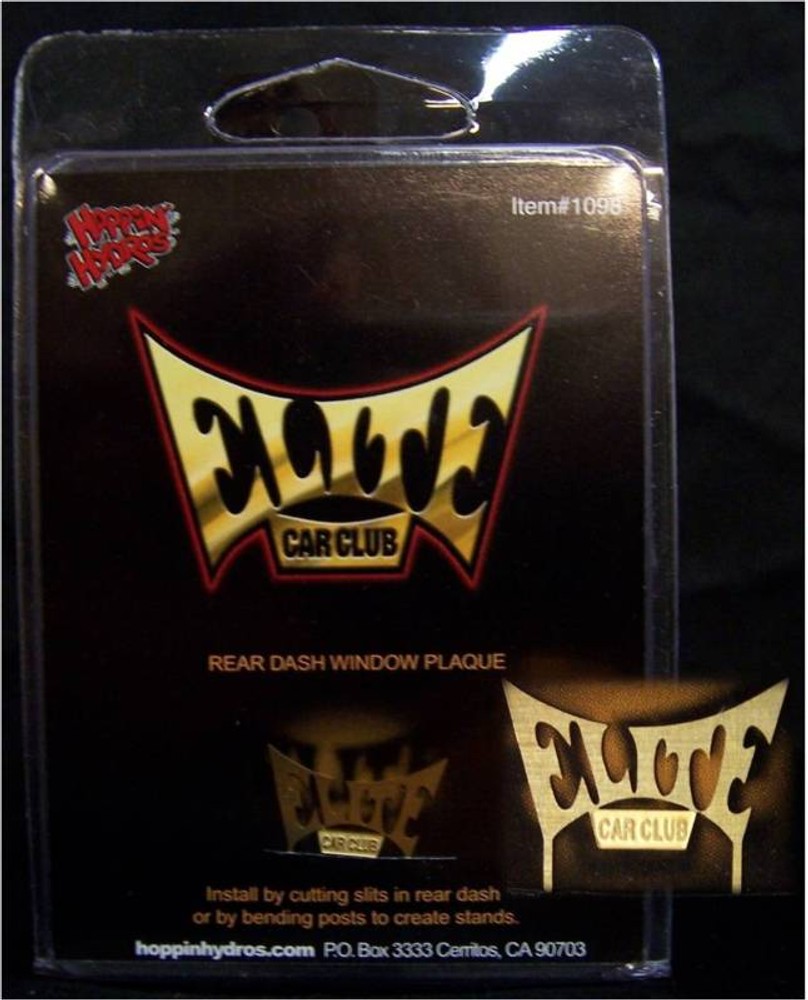 HOPPIN HYDROS 1/24 Scale Mini Hobby Model Lowrider Car Club Plaque ELITE