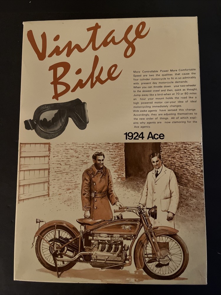 1924 Ace Vintage Bike Series 4 1/16 Scale Model Kit Aoshima – RARE – OPEN BOX