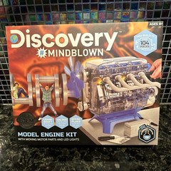 Discovery #MINDBLOWN Model Engine Kit Age 8+ 104 Pc Moving Parts & Lights SEALED