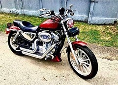 5.75″ LED Motorcycle Headlight Projector Lamp Iron 883 Sportster Dyna Red