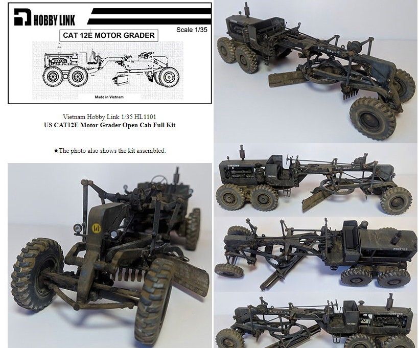 Hobby Link 1/35 US CAT 12E Motor Grader without Top Full Resin kit