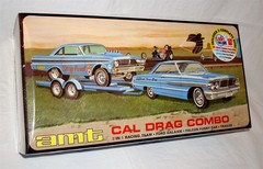 Cal Drag Combo 3 in 1 model kit Ford Galaxie Falcon Funny Car trailer AMT retro
