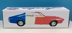 1969 AMC Javelin Red White Blue Racing Team Custom Promo Model BOX ONLY NO CAR