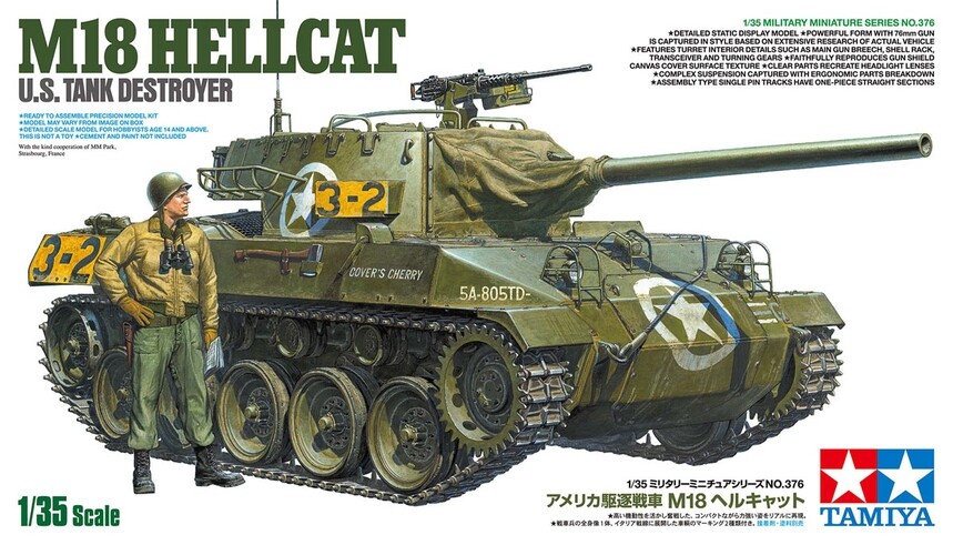 Tamiya 35376 1/35 Scale Military Model Kit WWII U.S Tank Destroyer M18 Hellcat